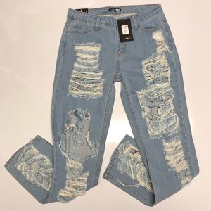 Fashion nova with just a look boyfriend jeans size 7